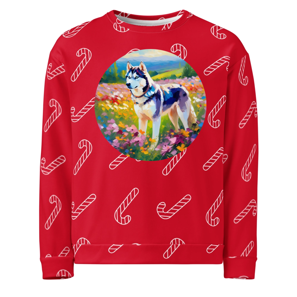PugMug Custom Siberian Husky Ugly Christmas Sweatshirt