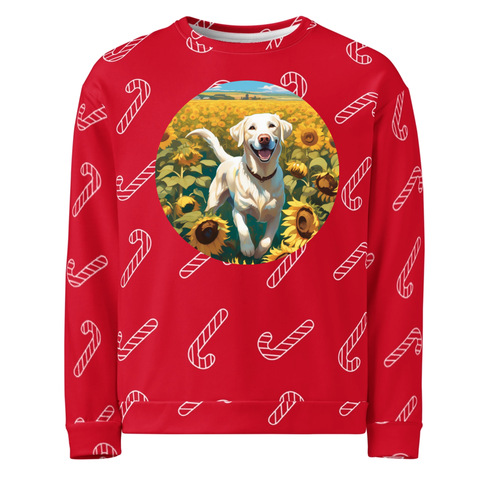 PugMug Custom White Labrador Retriever Ugly Christmas Sweatshirt