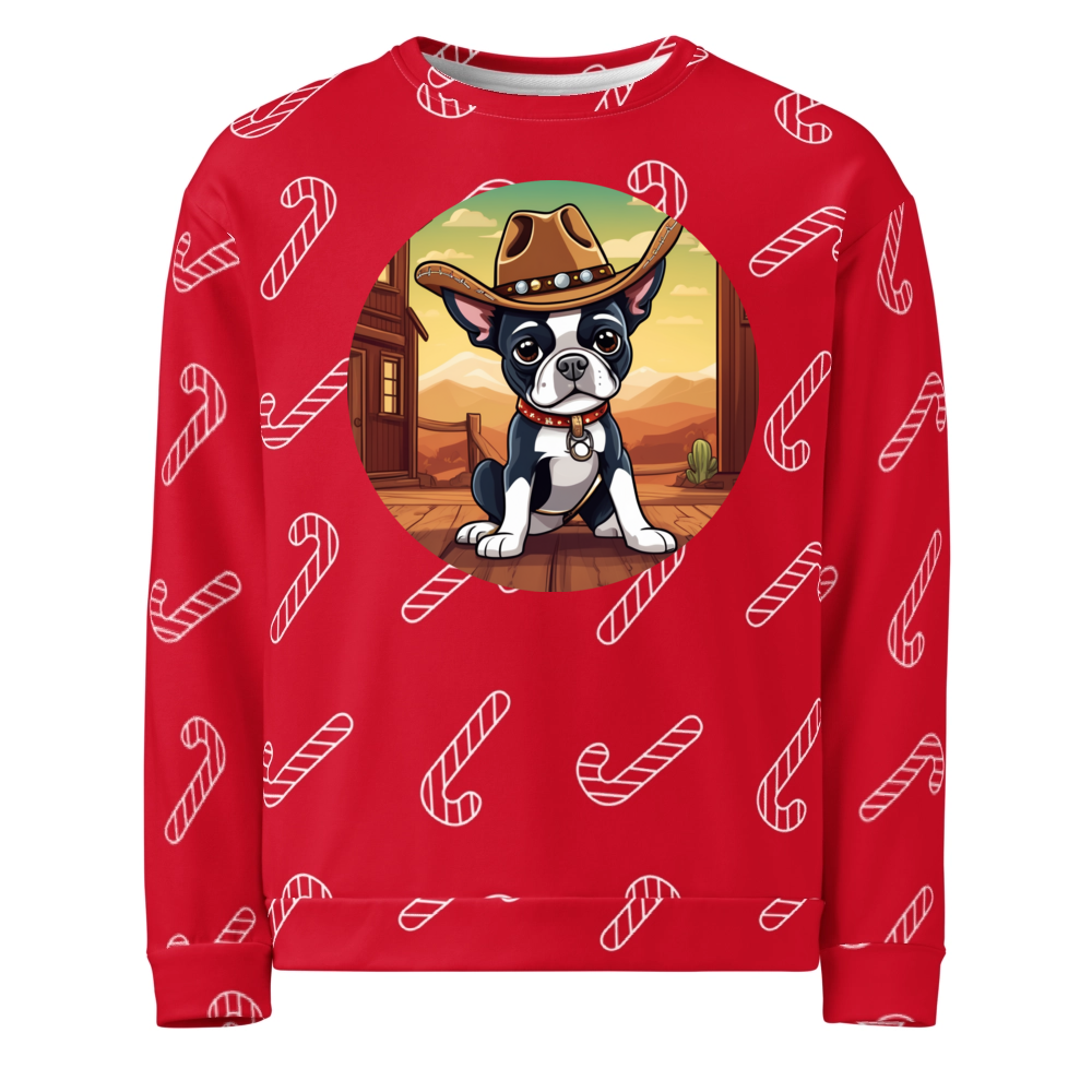 PugMug Custom Boston Terrier Ugly Christmas Sweatshirt