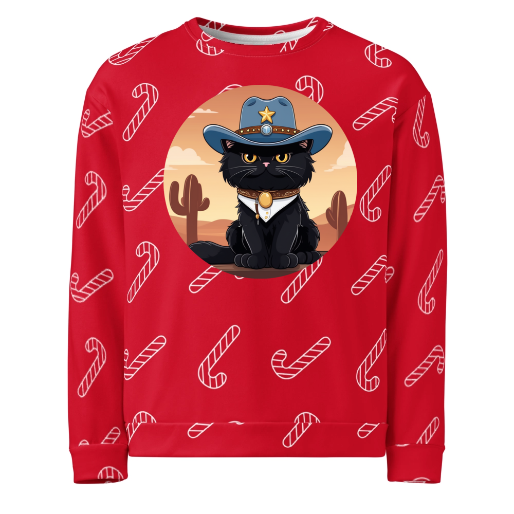 PugMug Custom Black Persian Cat Ugly Christmas Sweatshirt