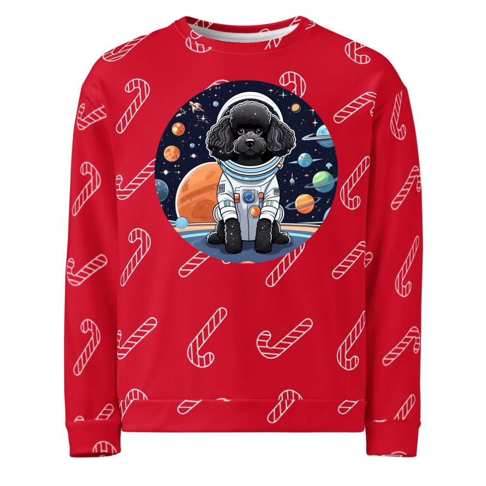 PugMug Custom Black Poodle Ugly Christmas Sweatshirt