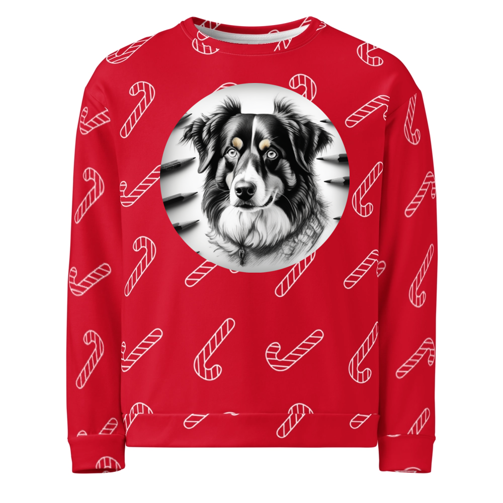 PugMug Custom Miniature American Shepherd Ugly Christmas Sweatshirt