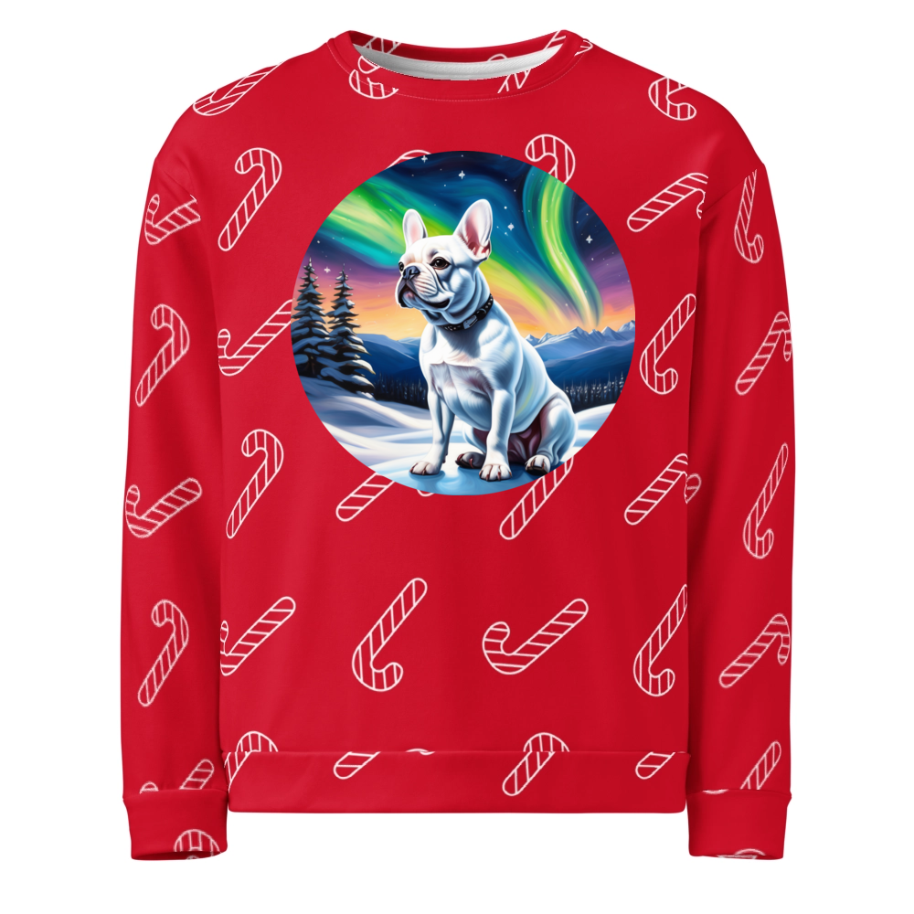 PugMug Custom White French Bulldog Ugly Christmas Sweatshirt