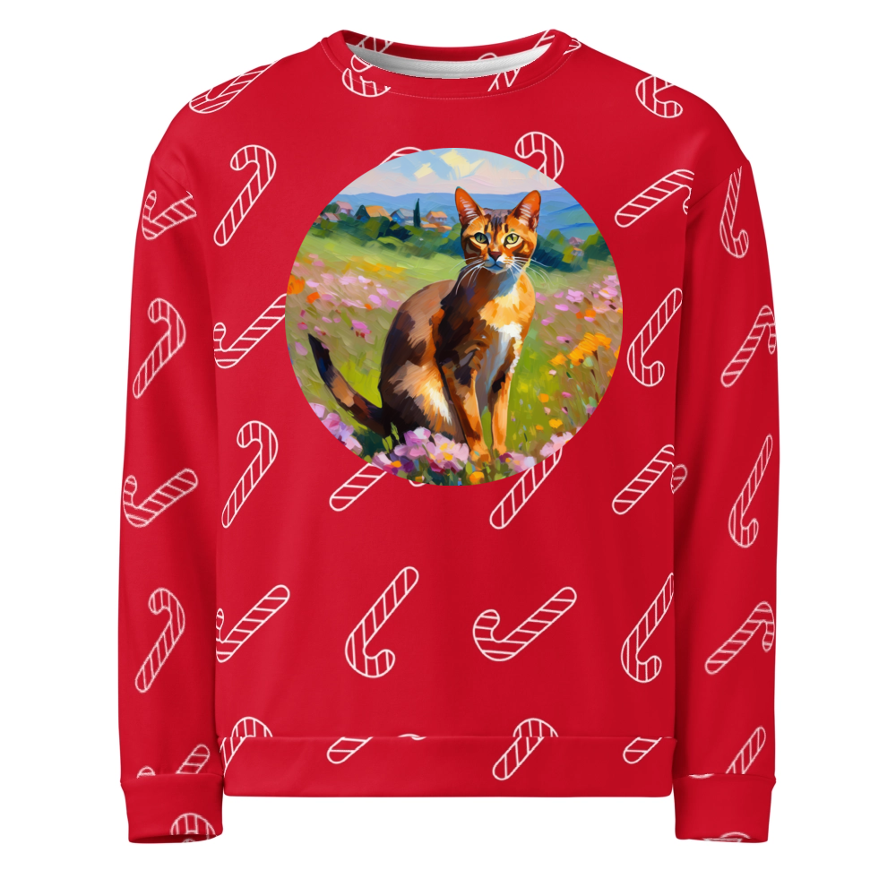 PugMug Custom Tabby Abyssinian Cat Ugly Christmas Sweatshirt
