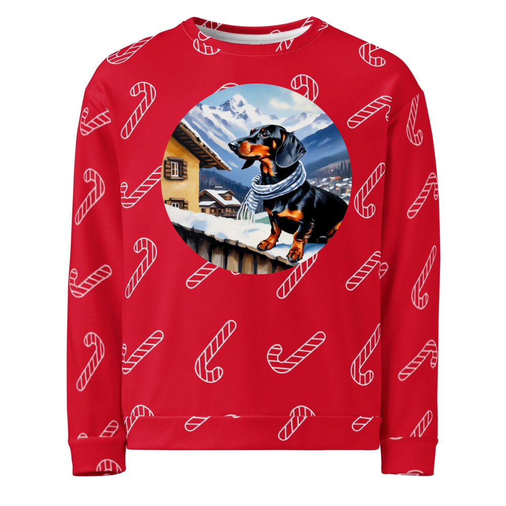 PugMug Custom Black Dachshund Ugly Christmas Sweatshirt