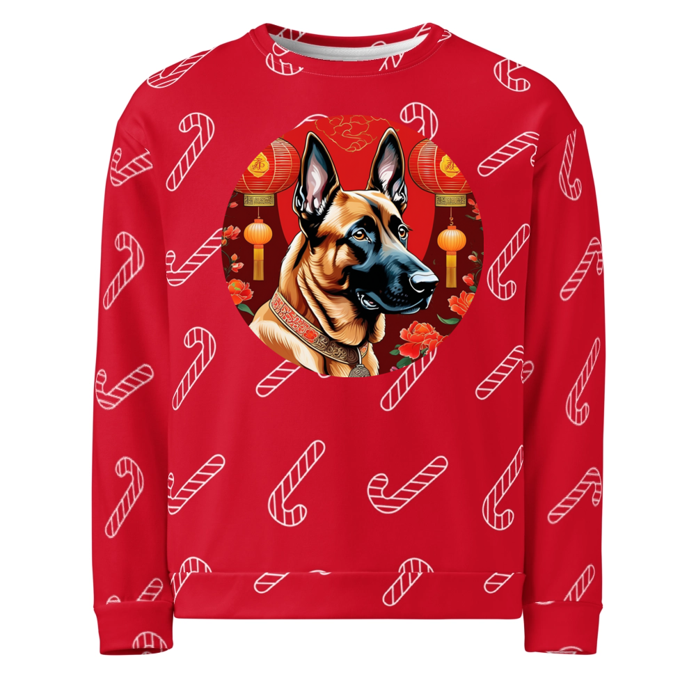 PugMug Custom Belgian Malinois Ugly Christmas Sweatshirt