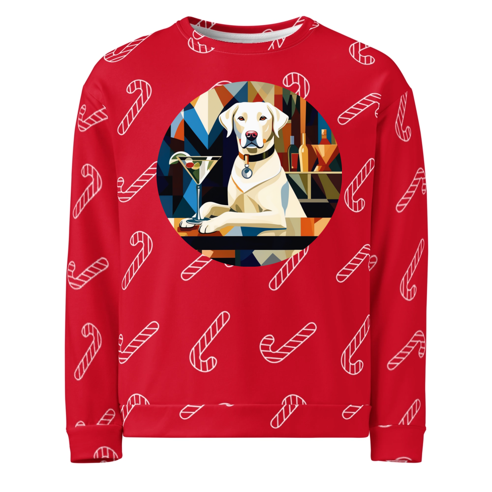 PugMug Custom White Labrador Retriever Ugly Christmas Sweatshirt