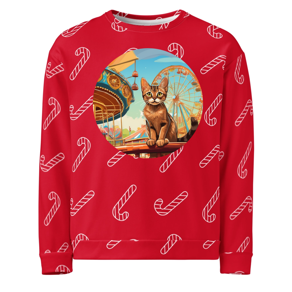 PugMug Custom Tabby Abyssinian Cat Ugly Christmas Sweatshirt