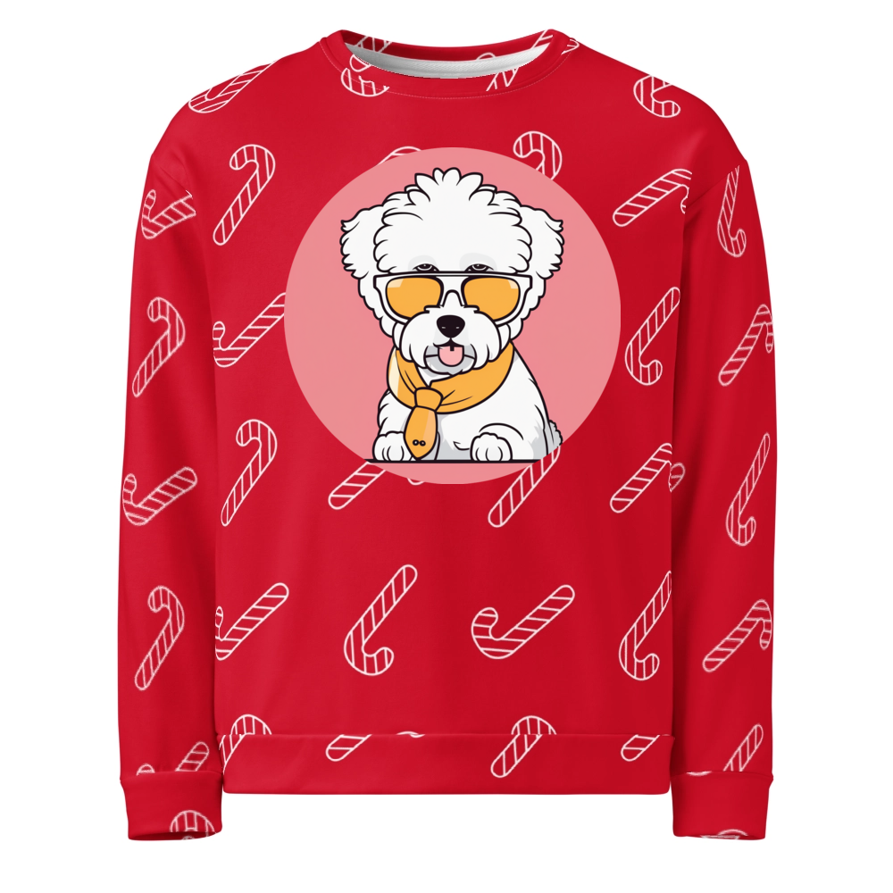 PugMug Custom Bichons Frise Ugly Christmas Sweatshirt