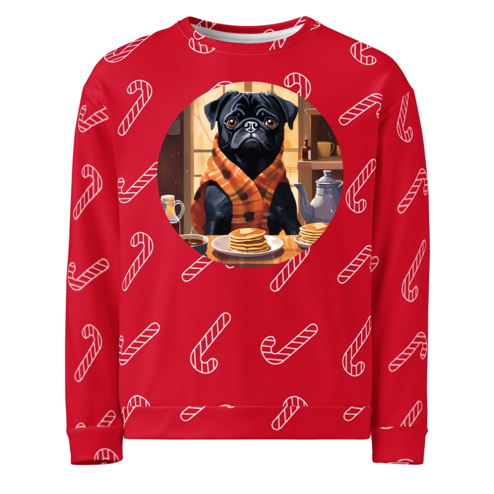 PugMug Custom Black Pug Ugly Christmas Sweatshirt