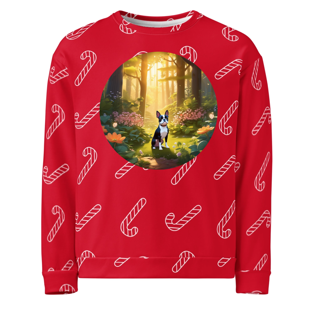 PugMug Custom Boston Terrier Ugly Christmas Sweatshirt