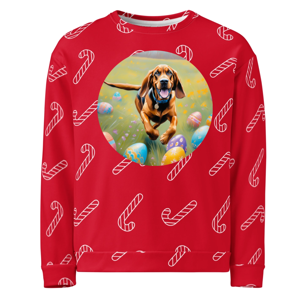 PugMug Custom Bloodhound Ugly Christmas Sweatshirt