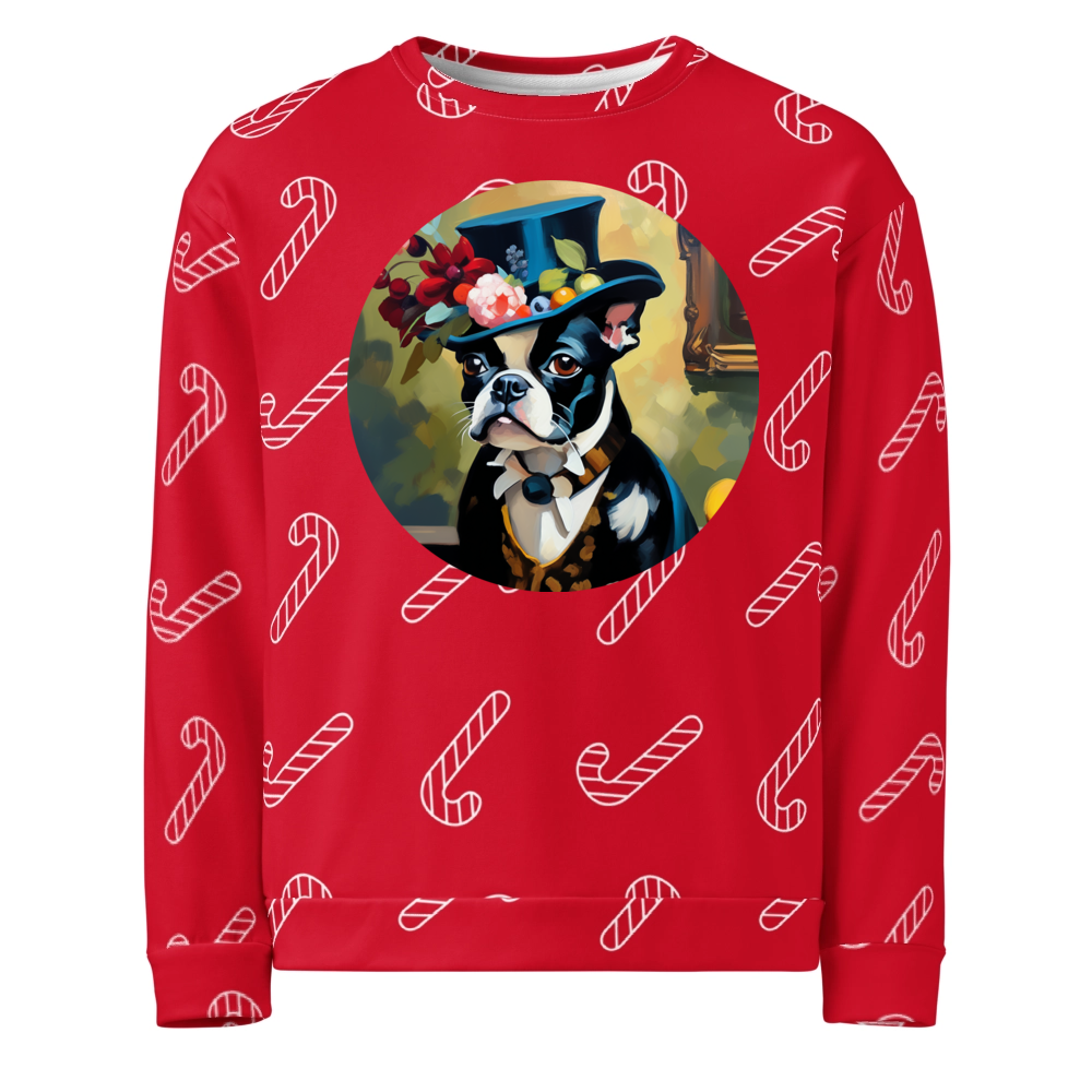 PugMug Custom Boston Terrier Ugly Christmas Sweatshirt