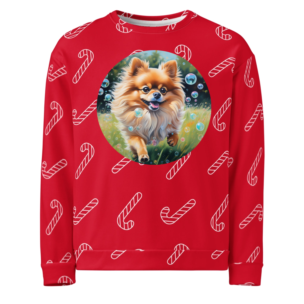 PugMug Custom Tan Pomeranian Ugly Christmas Sweatshirt