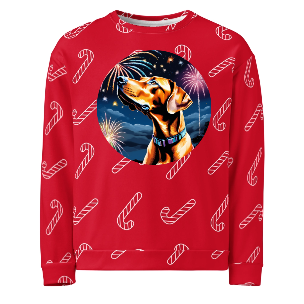 PugMug Custom Rhodesian Ridgeback Ugly Christmas Sweatshirt