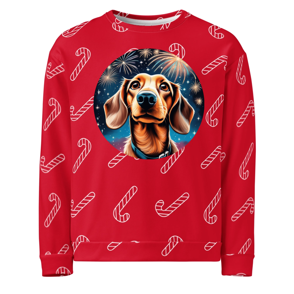 PugMug Custom Tan Dachshund Ugly Christmas Sweatshirt