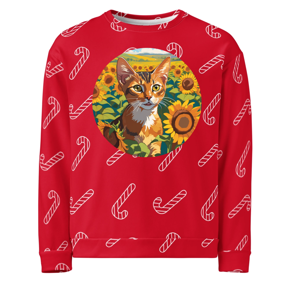 PugMug Custom Tabby Abyssinian Cat Ugly Christmas Sweatshirt