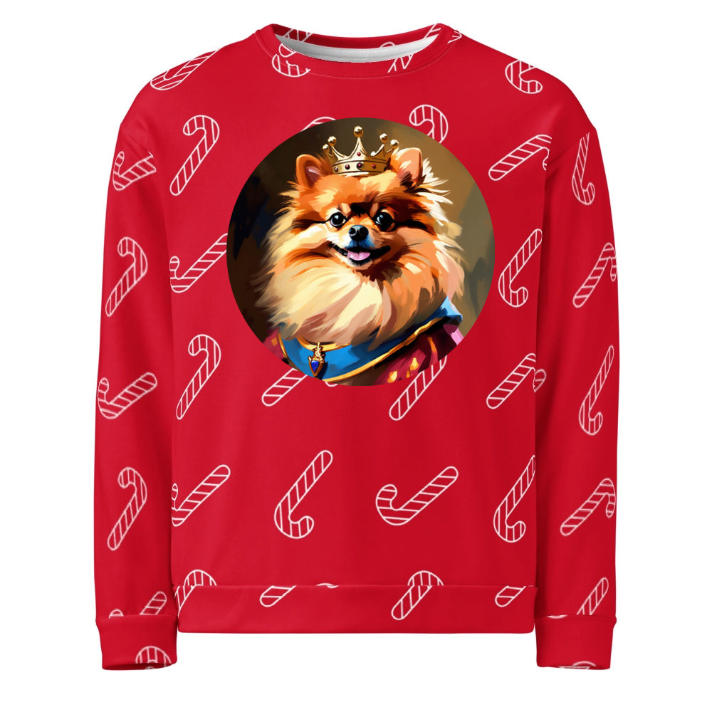 PugMug Custom Tan Pomeranian Ugly Christmas Sweatshirt