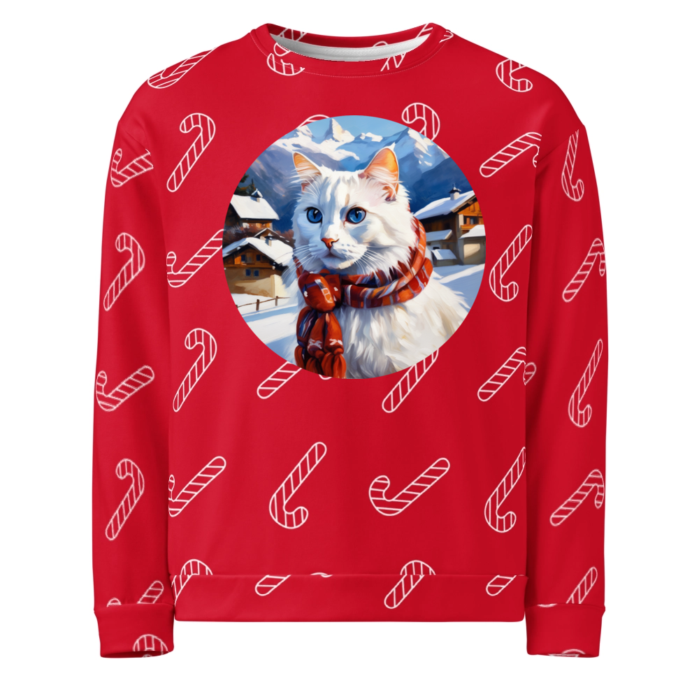 PugMug Custom White Ragdoll Cat Ugly Christmas Sweatshirt