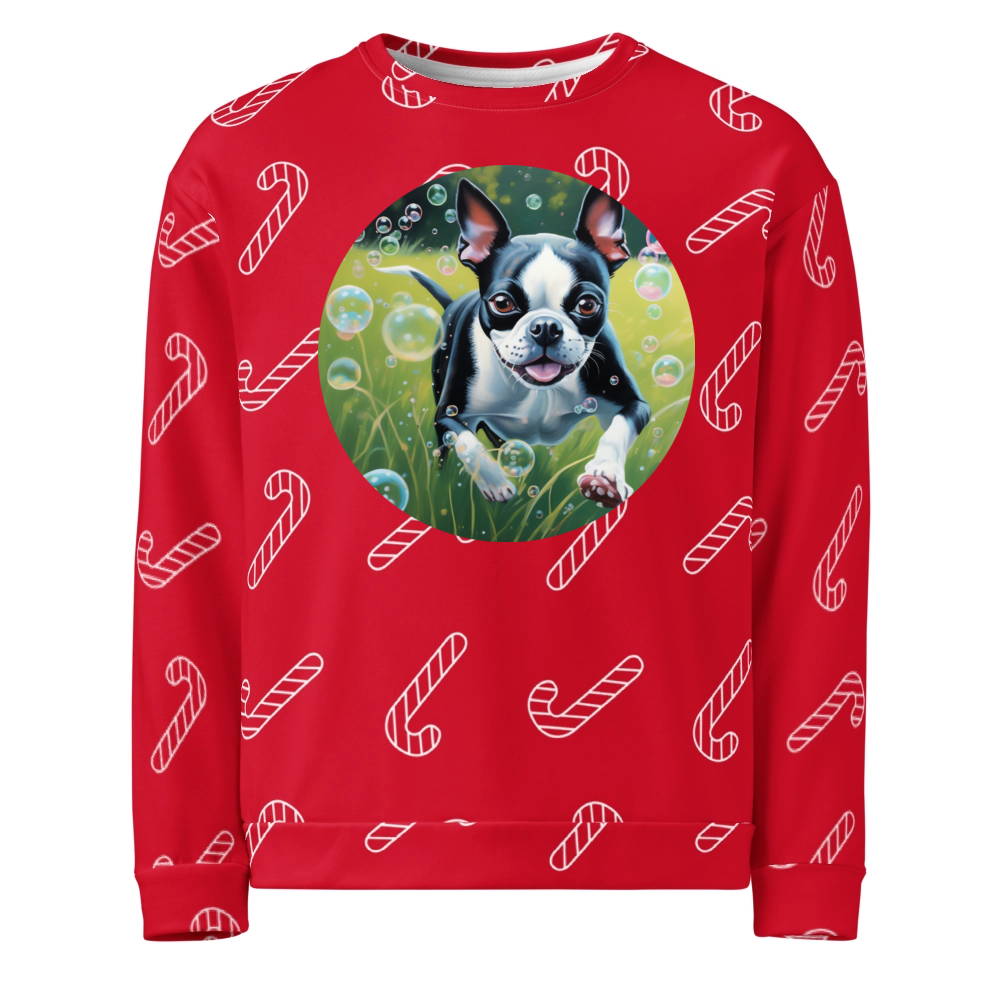 PugMug Custom Boston Terrier Ugly Christmas Sweatshirt