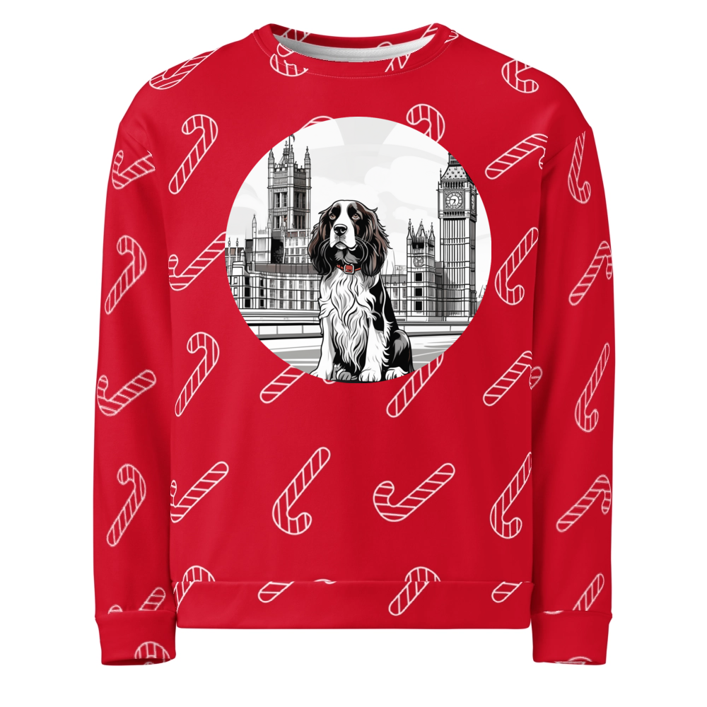 PugMug Custom English Springer Spaniel Ugly Christmas Sweatshirt