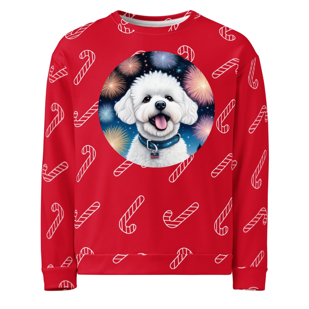 PugMug Custom Bichons Frise Ugly Christmas Sweatshirt