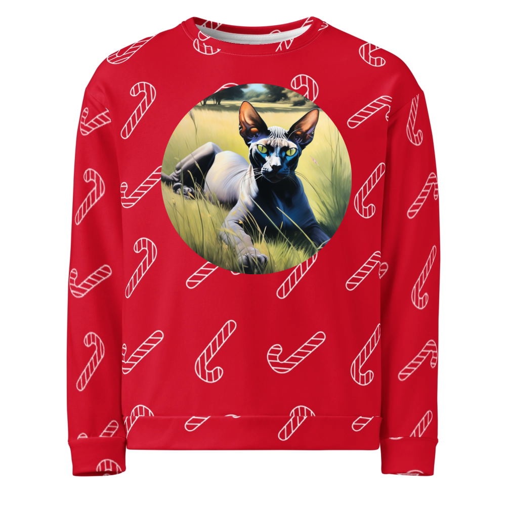 PugMug Custom Black Sphynx Cat Ugly Christmas Sweatshirt