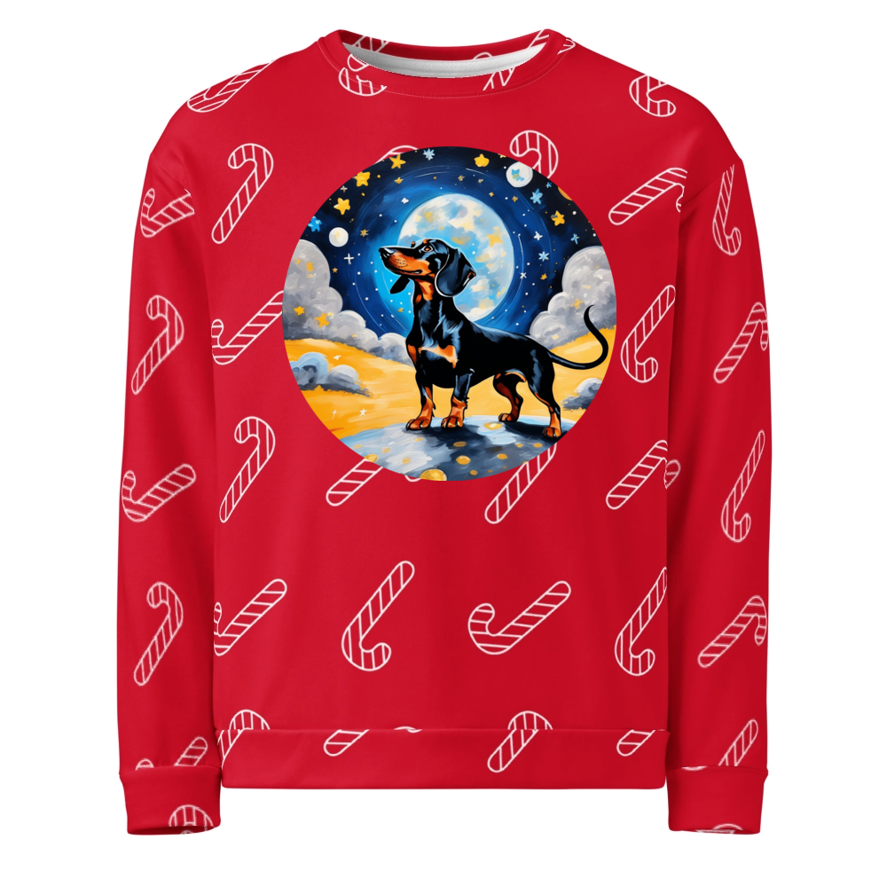 PugMug Custom Black Dachshund Ugly Christmas Sweatshirt