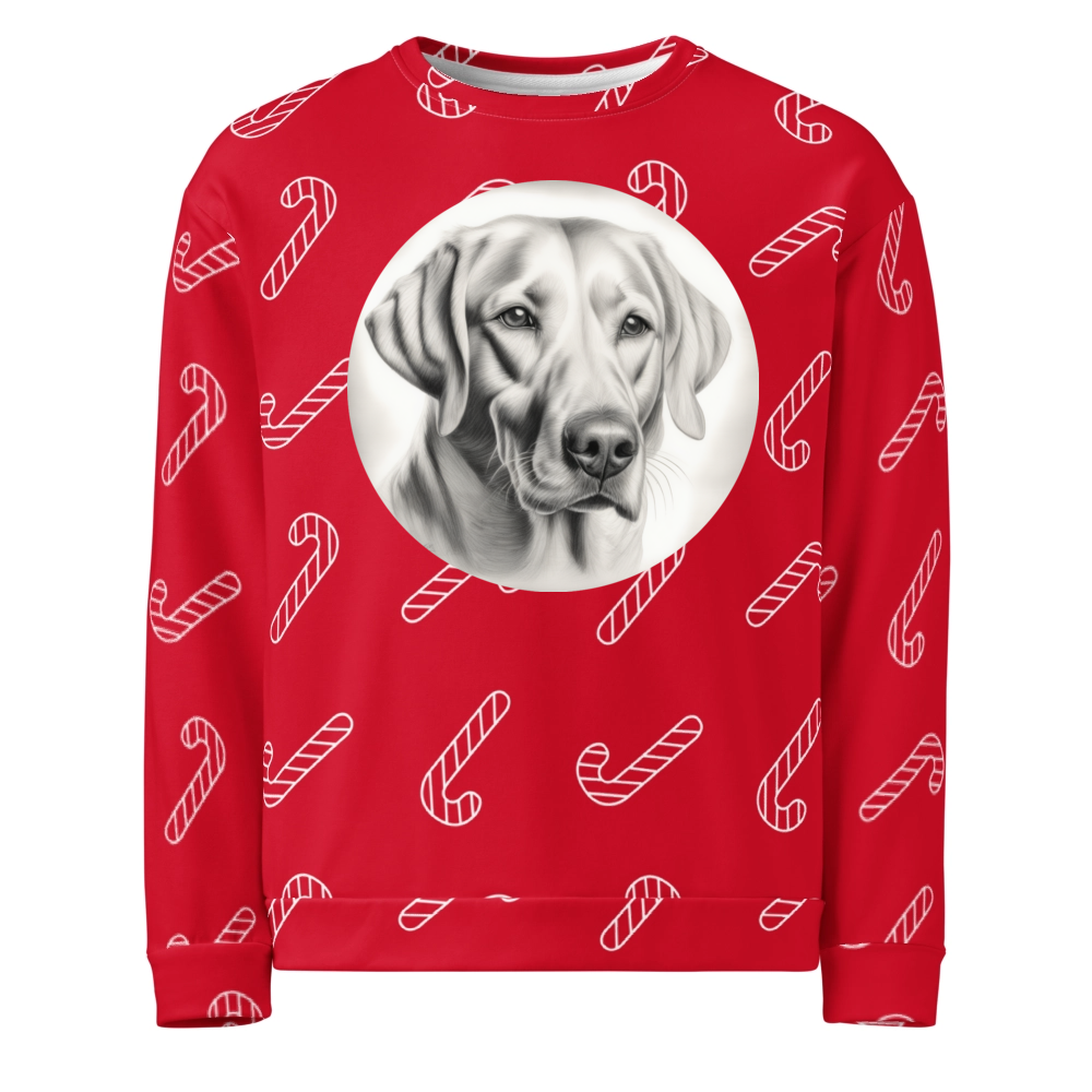 PugMug Custom White Labrador Retriever Ugly Christmas Sweatshirt