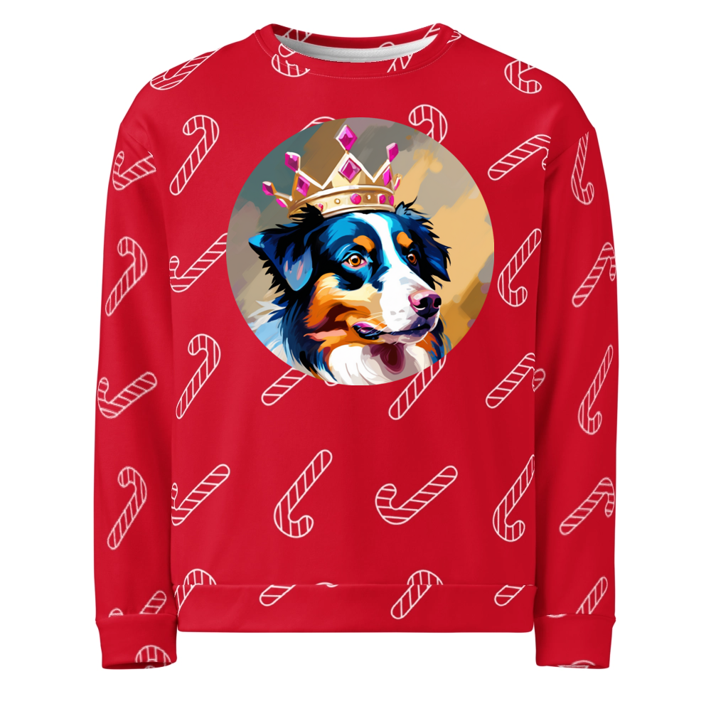 PugMug Custom Australian Shepherd Dog Ugly Christmas Sweatshirt