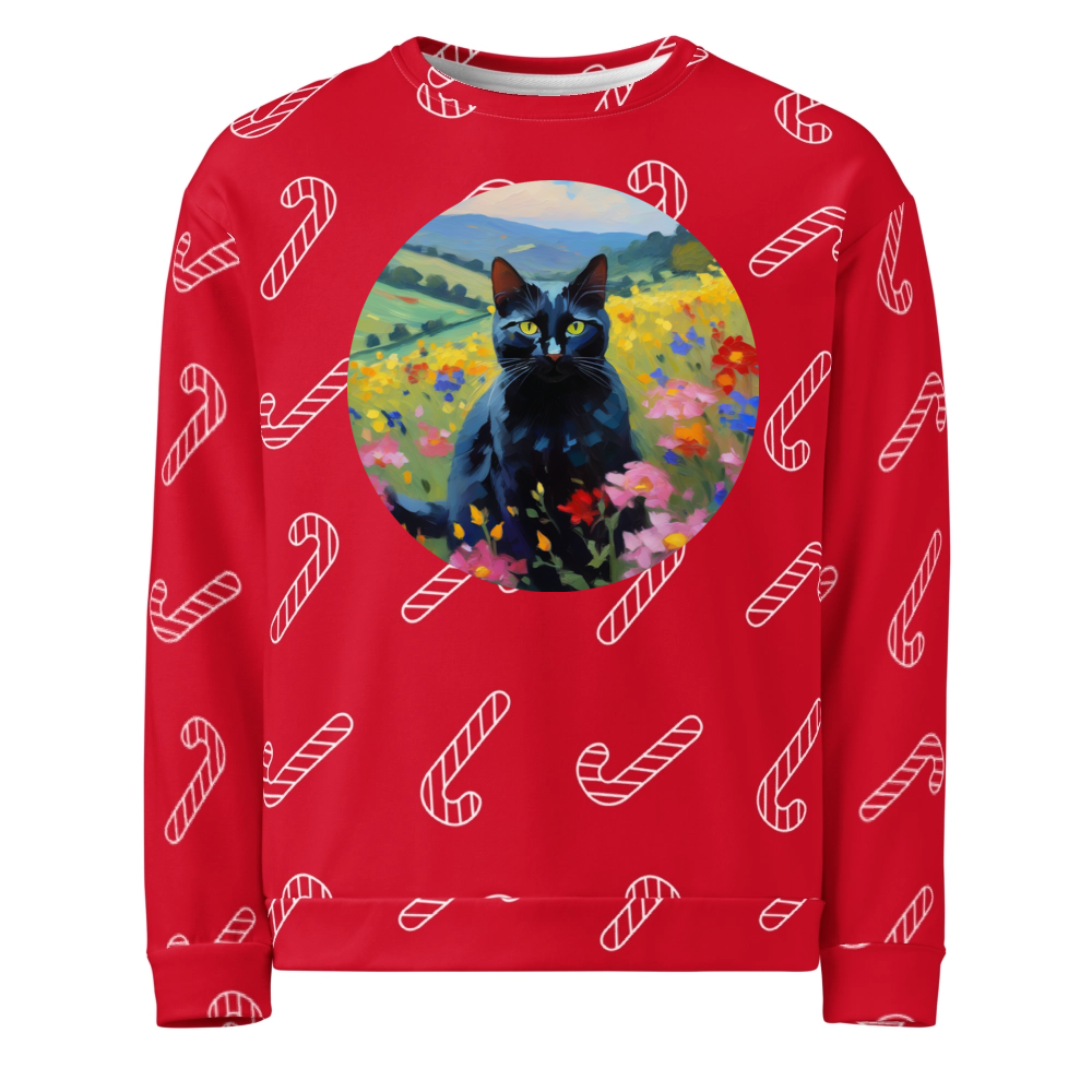 PugMug Custom Black Companion Cat Ugly Christmas Sweatshirt