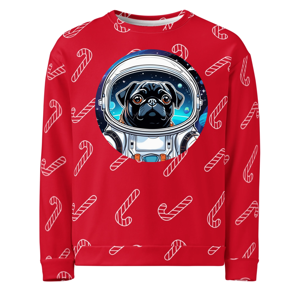 PugMug Custom Black Pug Ugly Christmas Sweatshirt