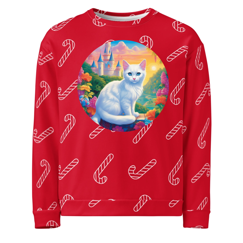 PugMug Custom White Exotic Cat Ugly Christmas Sweatshirt