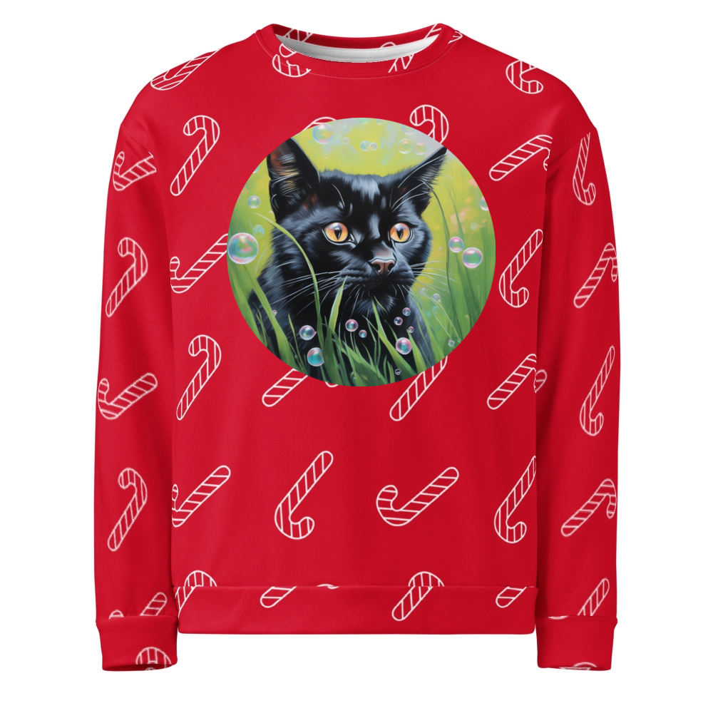 PugMug Custom Black Exotic Cat Ugly Christmas Sweatshirt