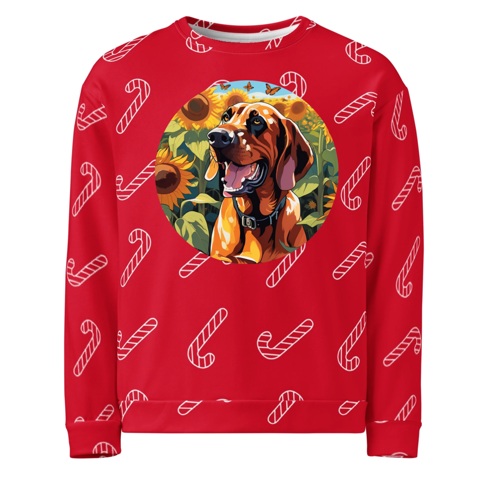 PugMug Custom Bloodhound Ugly Christmas Sweatshirt