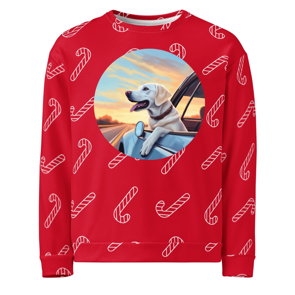PugMug Custom White Labrador Retriever Ugly Christmas Sweatshirt