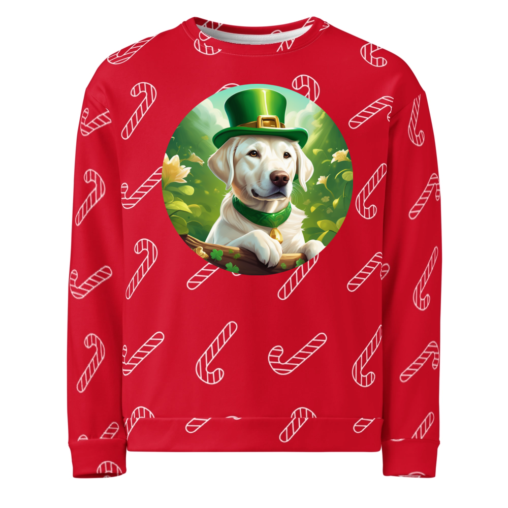 PugMug Custom White Labrador Retriever Ugly Christmas Sweatshirt