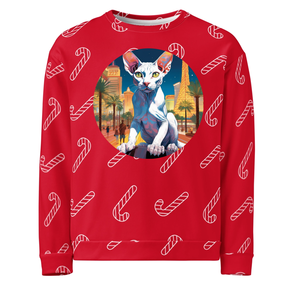 PugMug Custom White Sphynx Cat Ugly Christmas Sweatshirt