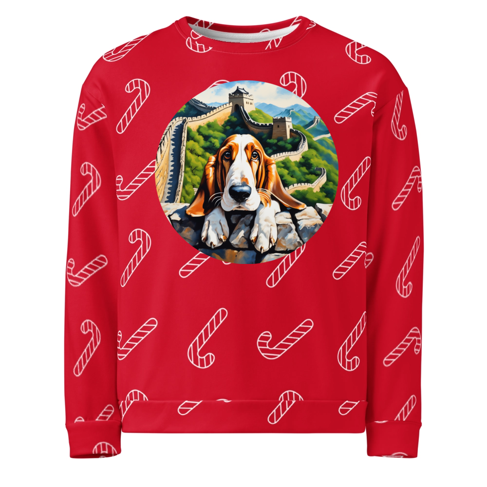 PugMug Custom Basset Hound Ugly Christmas Sweatshirt