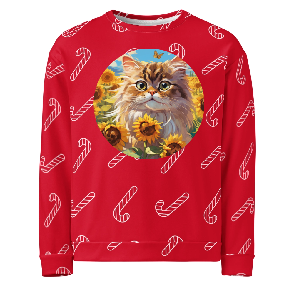 PugMug Custom Tabby Persian Cat Ugly Christmas Sweatshirt