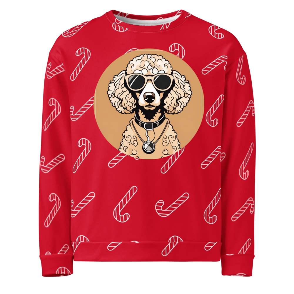 PugMug Custom Tan Poodle Ugly Christmas Sweatshirt