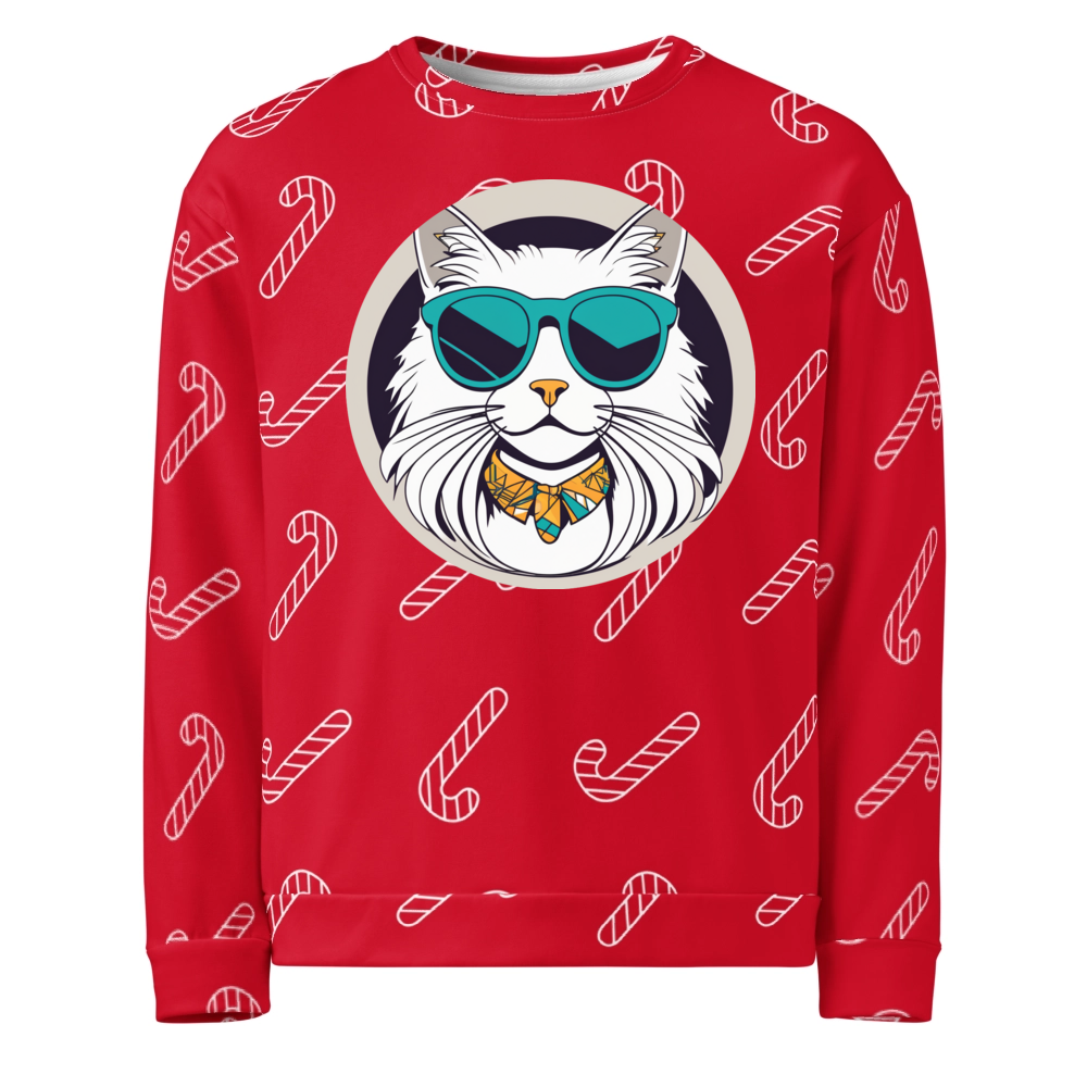 PugMug Custom White Ragdoll Cat Ugly Christmas Sweatshirt
