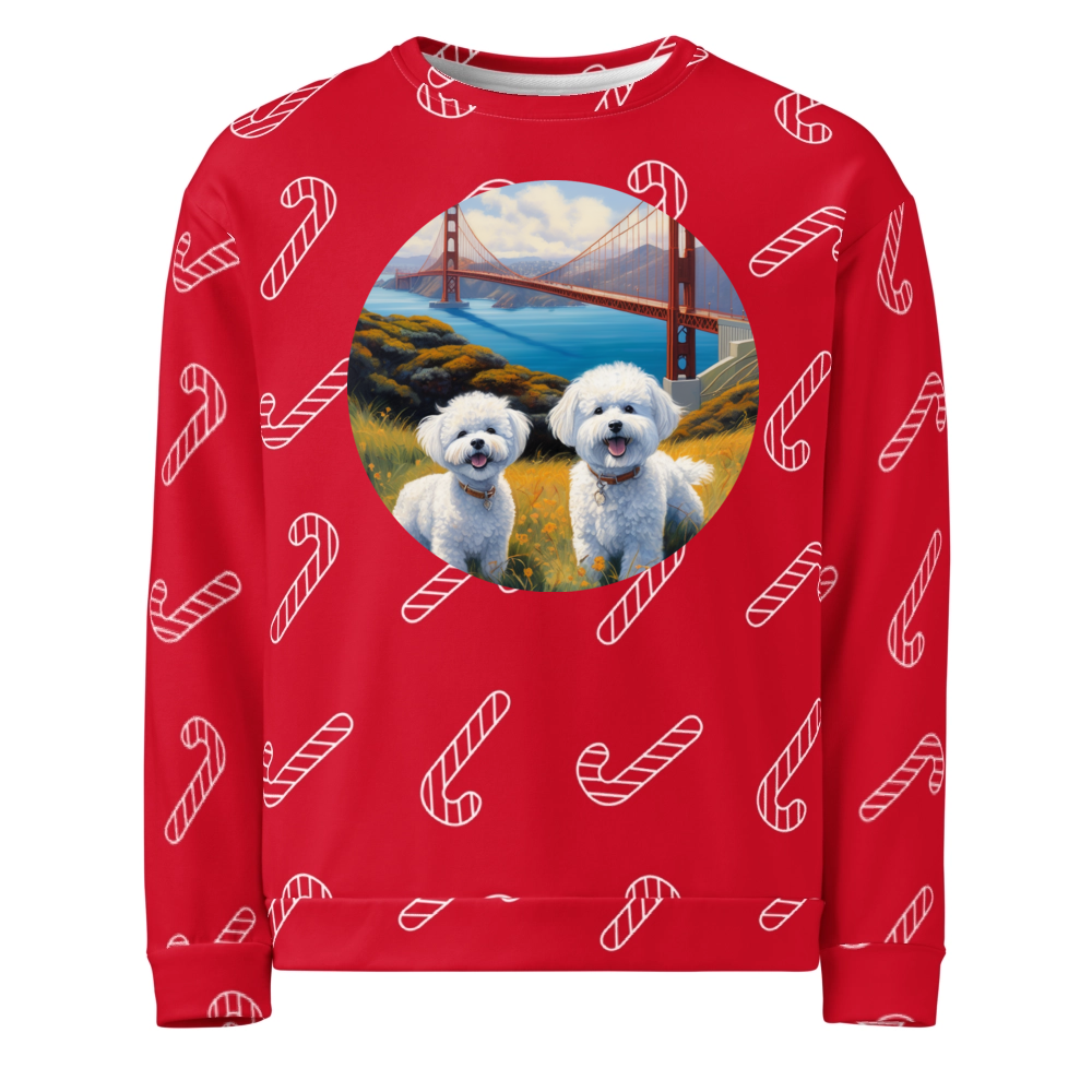 PugMug Custom Bichons Frise Ugly Christmas Sweatshirt