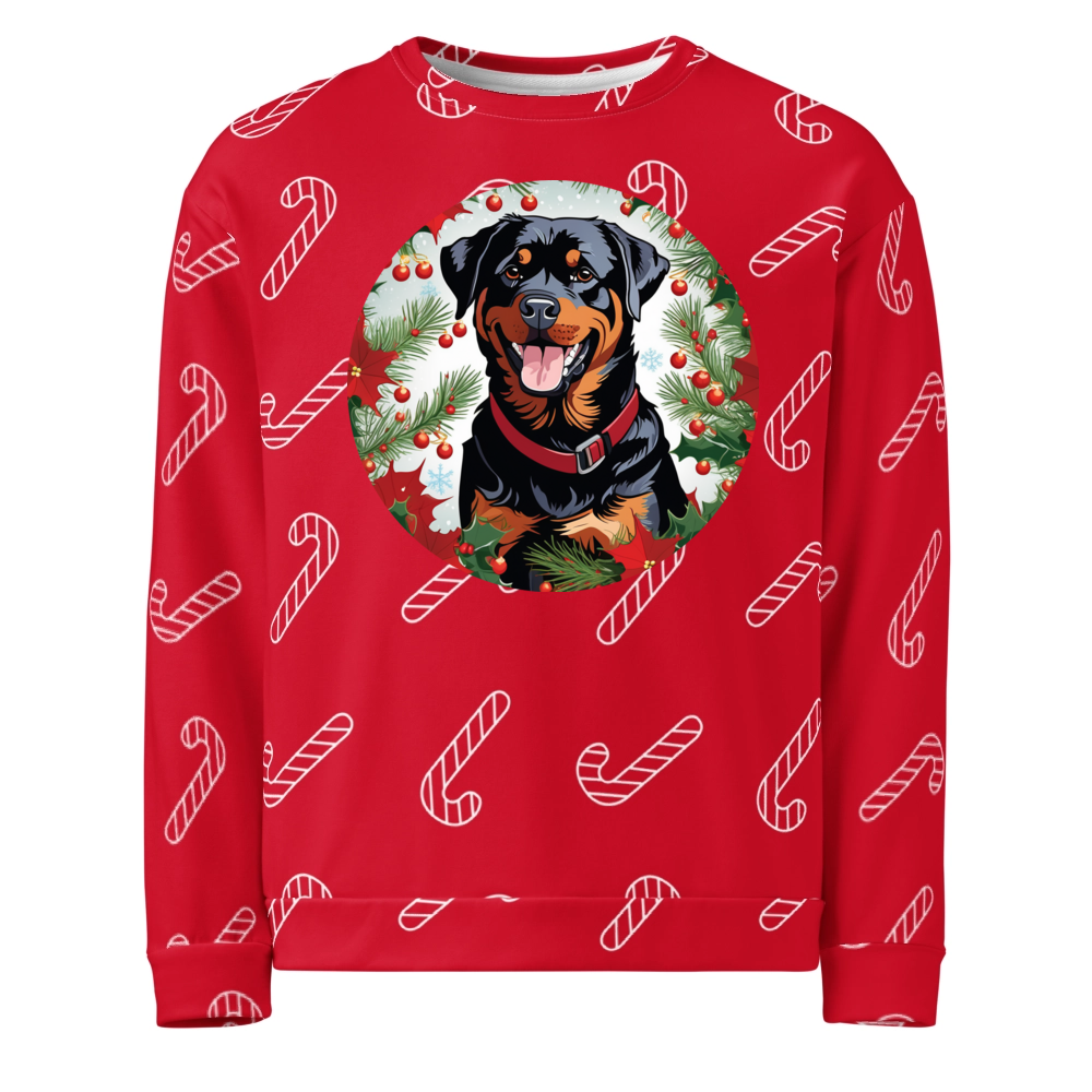 PugMug Custom Rottweiler Ugly Christmas Sweatshirt