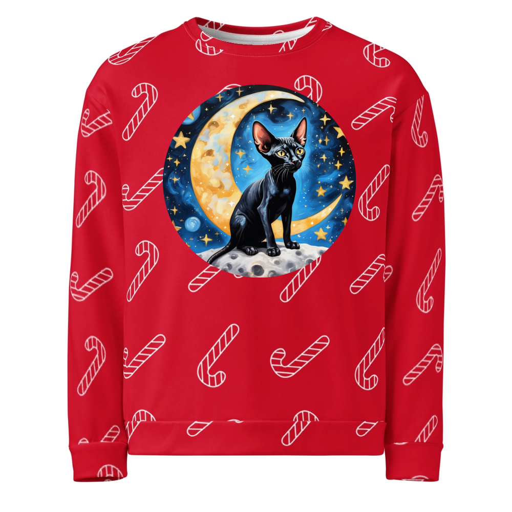 PugMug Custom Black Sphynx Cat Ugly Christmas Sweatshirt