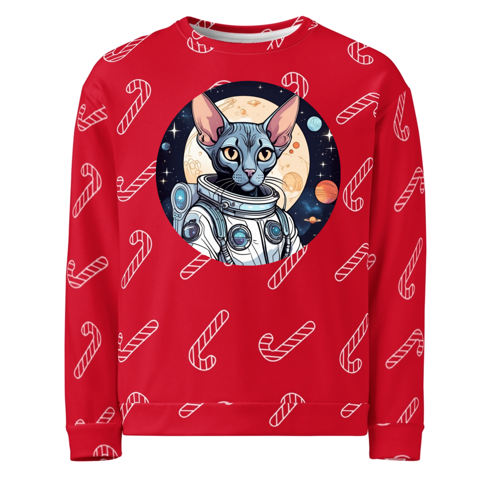 PugMug Custom Black Sphynx Cat Ugly Christmas Sweatshirt