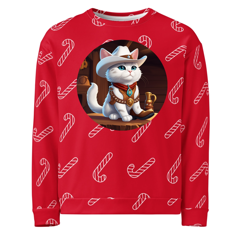 PugMug Custom White Exotic Cat Ugly Christmas Sweatshirt
