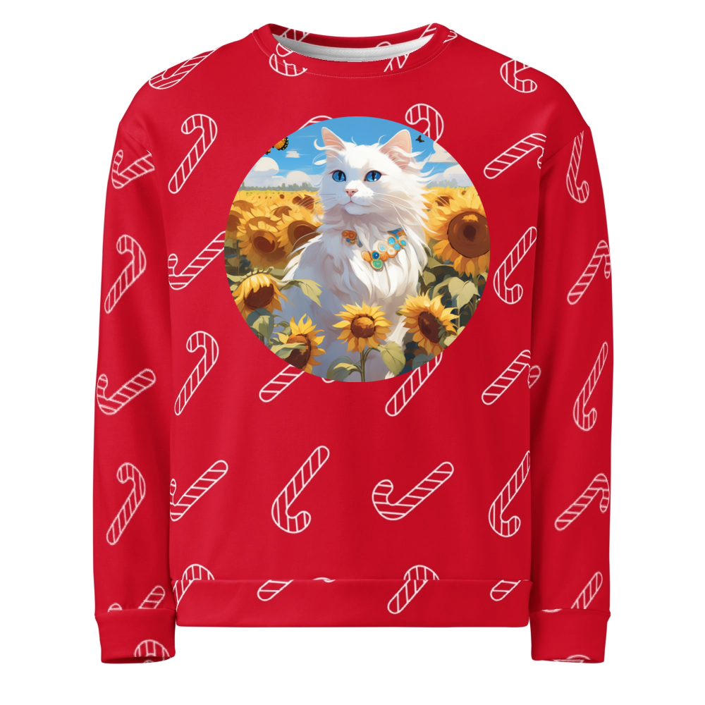 PugMug Custom White Ragdoll Cat Ugly Christmas Sweatshirt