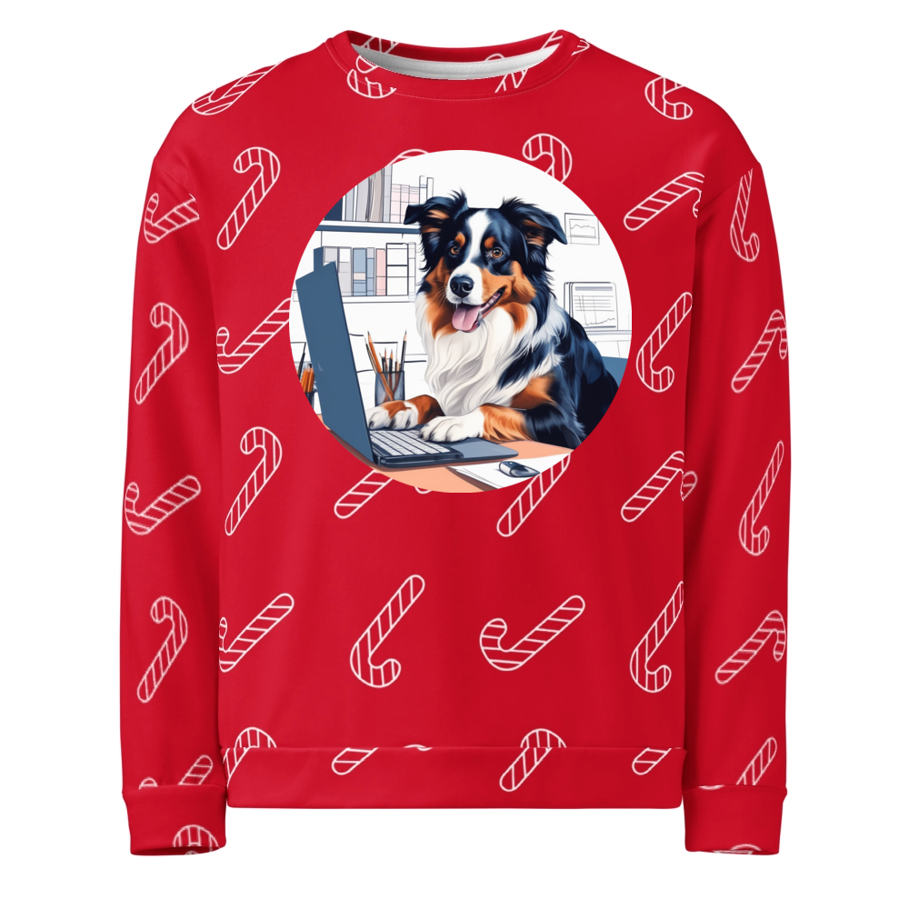 PugMug Custom Miniature American Shepherd Ugly Christmas Sweatshirt