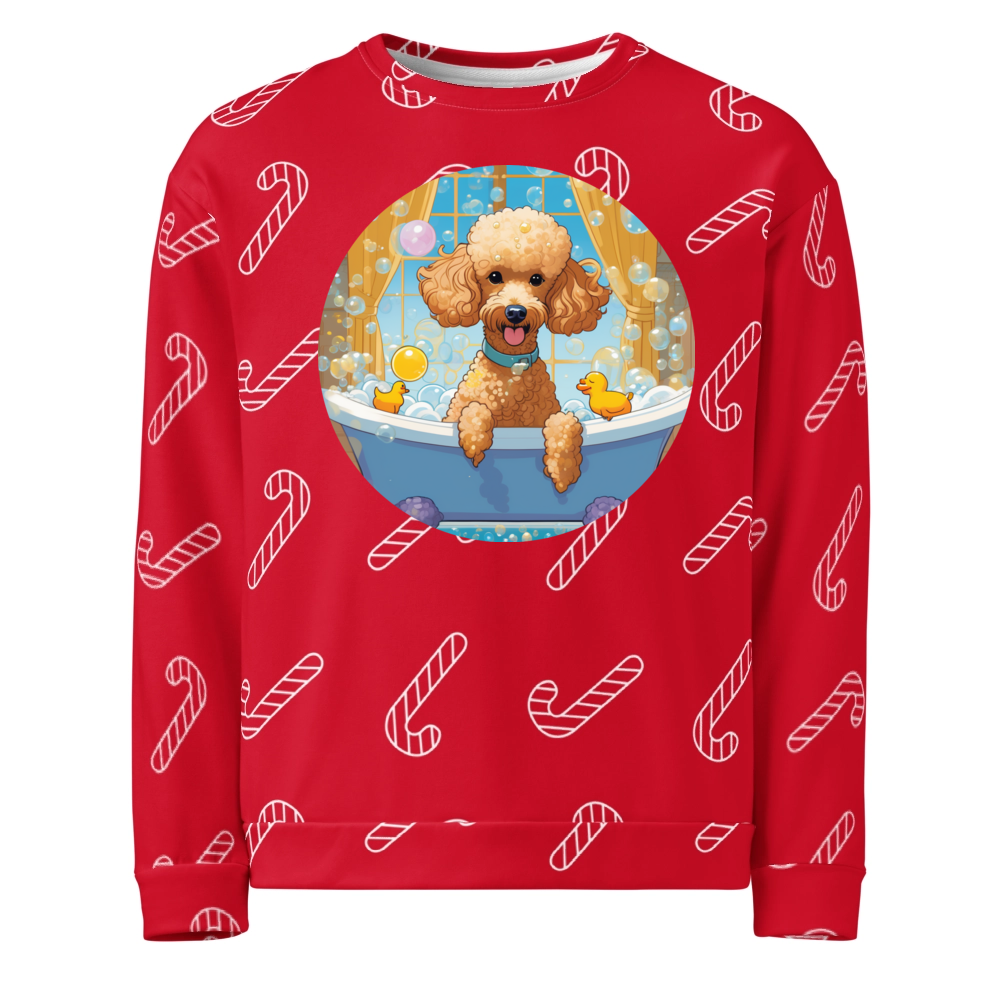 PugMug Custom Tan Poodle Ugly Christmas Sweatshirt